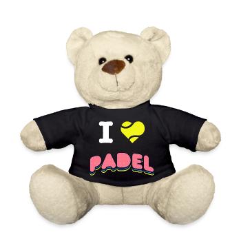 I LOVE PADEL - Geschenkspieler, Padel-Liebhaber - Teddy - Schwarz - Vorne