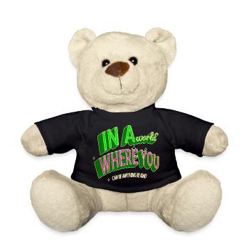 go vegan food veggie veganism happy birthday humor - Teddy Bear - black - Front