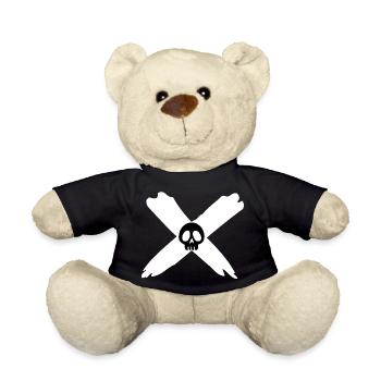 Totenkopf und weißes Kreuz - Teddy - Schwarz - Vorne