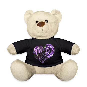Cœur 3 fois - Nounours - noir - Devant