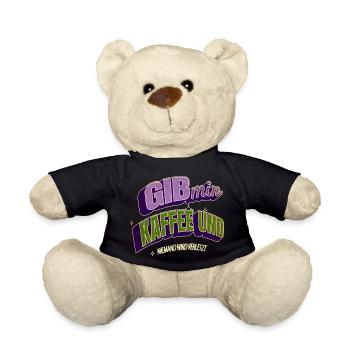 büro geek morgenmuffel süchtig kaffeebohne - Teddy - Schwarz - Vorne