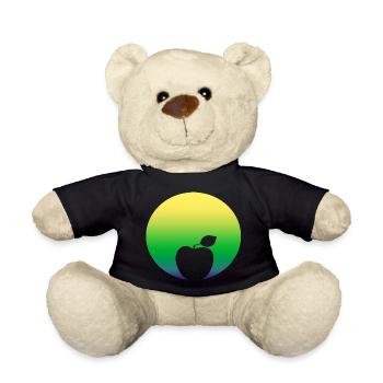 Apfel in gruen - Teddy - Schwarz - Vorne