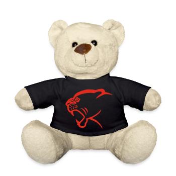 Red Panther Head - Teddy Bear - black - Front