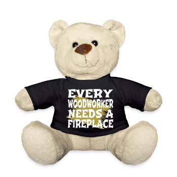 jackhammer chainsaw tools birthday present idea - Teddy Bear - black - Front