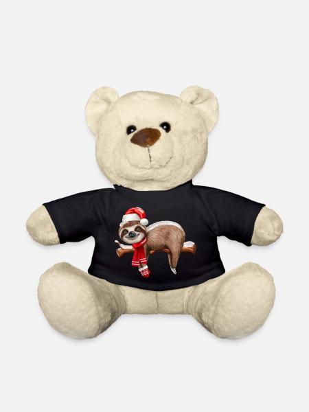 Weihnachten Faultier Christmas Sloth - Teddy - Schwarz