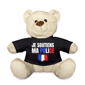 police, policier, gendarme - Nounours - noir - Devant