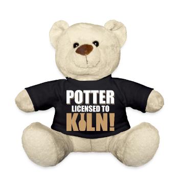 Licensed To Kiln! Ceramics Artist Pottery - Teddy - Schwarz - Vorne