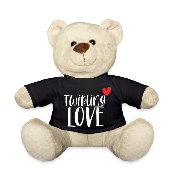 Twirling Love Baton Sport Gift - Teddy Bear - black - Front