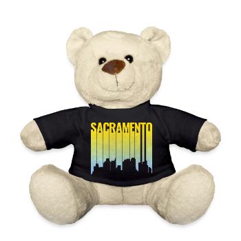 Sacramento Skyline Yellow Blue Gradient - Teddy Bear - black - Front