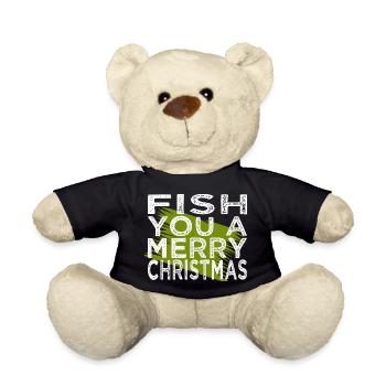funny quote fun fishing rod bubaprints - Teddy Bear - black - Front