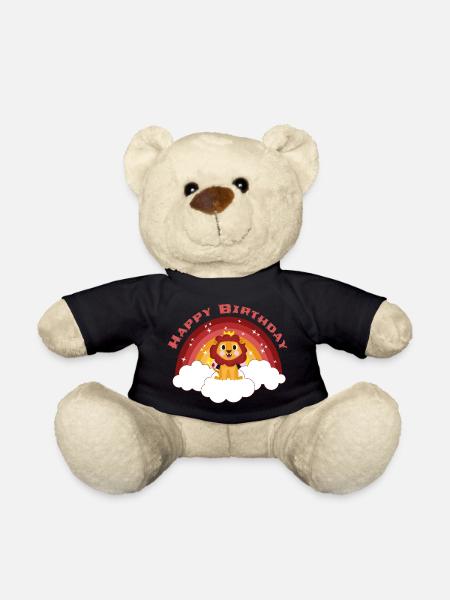 Geburtstag Regenbogen Löwe Happy Birthday Geschenk - Teddy - Schwarz