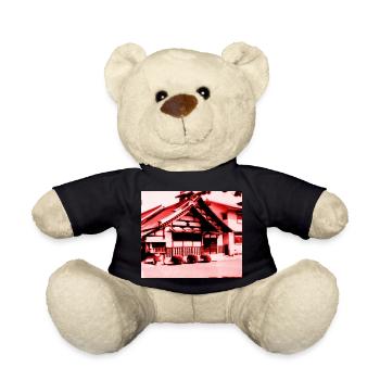 Temple in Nara, Japan. - Teddy Bear - black - Front