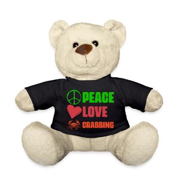Peace Love Awesome Crabbing Catching Crabs A Crab - Teddy Bear - black - Front