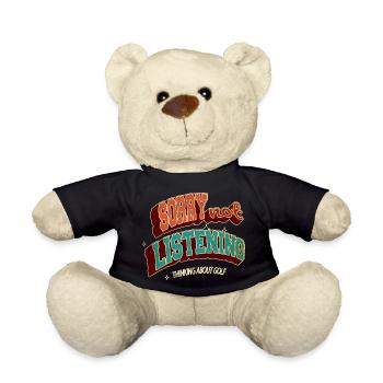 sport humour golfenfants blague balle de golf golfpapa - Nounours - noir - Devant
