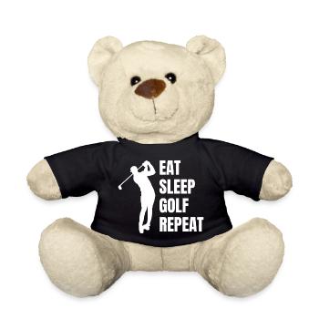 Golf Golfschläger Spruch Golfball Golfspielerin - Teddy - Schwarz - Vorne