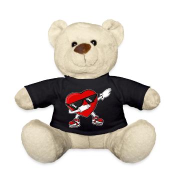 Dabbing Heart Saint-Valentin - Nounours - noir - Devant