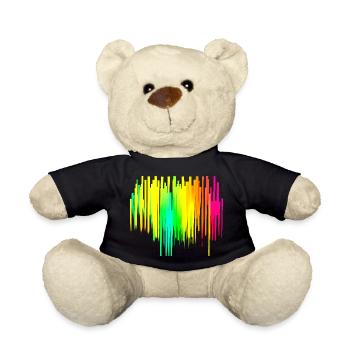 Rainbow dégradé coloré cool rétro tendance Art 2 - Nounours - noir - Devant
