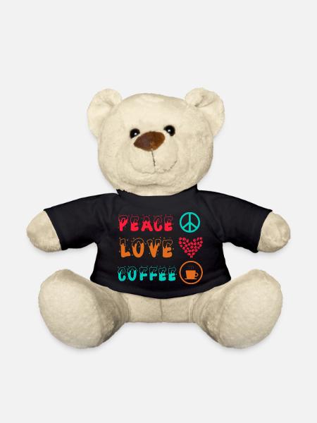 FRIEDEN LIEBE KAFFEE - Teddy - Schwarz