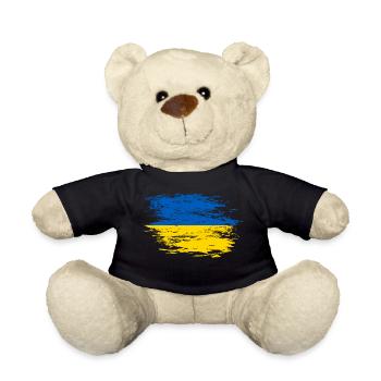 Ukraine Flagge used - Teddy - Schwarz - Vorne