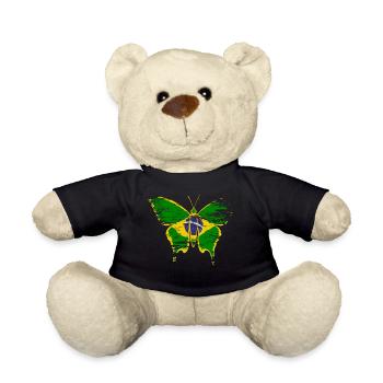Brasilien Flagge Schmetterling used - Teddy - Schwarz - Vorne