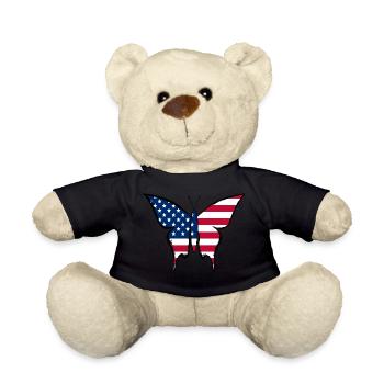 Drapeau des États-Unis papillon - Nounours - noir - Devant