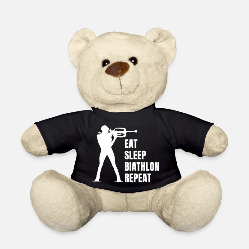 Biathlon Skifahrer Geschenk Biathlet Wintersport - Teddy - Schwarz