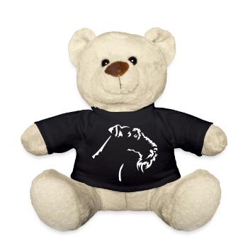 Fox Terrier Head "Black Edition" - Teddy Bear - black - Front