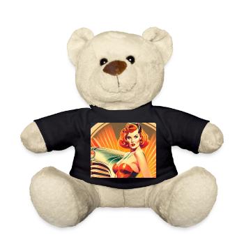 Femme vintage dans le style des années 1950 et 1960 - Nounours - noir - Devant