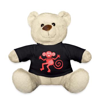 Ancien symbole mexicain, singe, singe - Nounours - noir - Devant