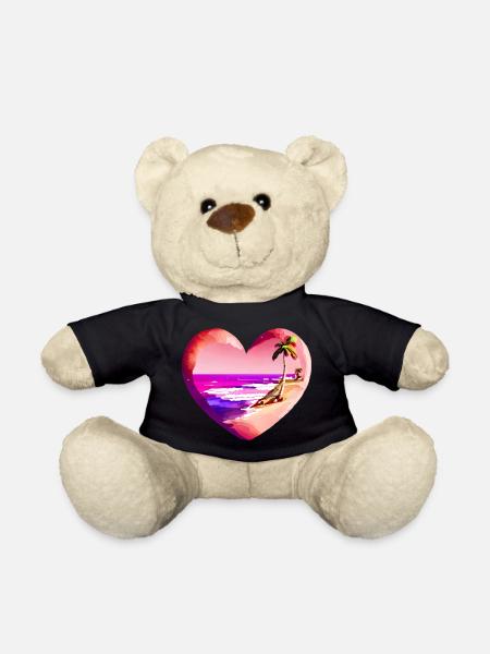 Strand Palme Sonne Sommerurlaub Insel Palmen - Teddy - Schwarz