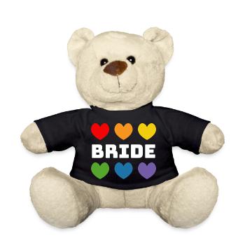 Regenbogenherzchen Bride weiss - Teddy - Schwarz - Vorne