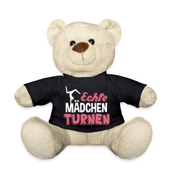 Echte Mädchen turnen - Teddy - Schwarz - Vorne