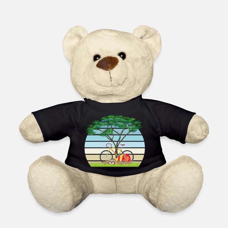 Faultier mit Fahrrad schläft nach Fahrt unter Baum - Teddy - Schwarz