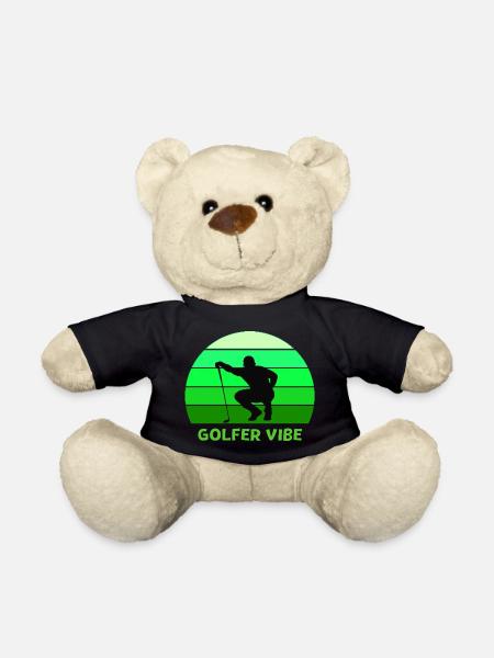 golf, golfing, golfing, playing golf - Teddy Bear - black