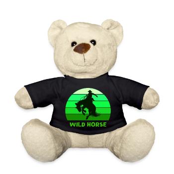 wild horse, Far West, wilderness - Teddy Bear - black - Front