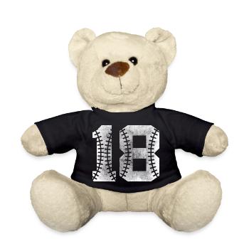 Baseball-Nummer 18 Lieblingstrikotnummer - Teddy - Schwarz - Vorne