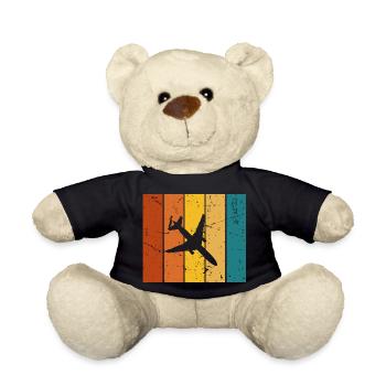 Vintage gift plane - Teddy Bear - black - Front