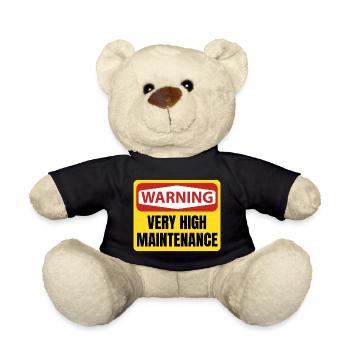 Very High Maintenance Signage - Teddy Bear - black - Front