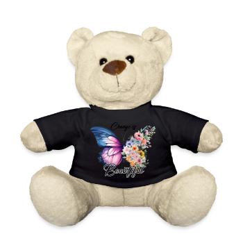Change is beautiful, Schmetterling, Veränderung - Teddy - Schwarz - Vorne