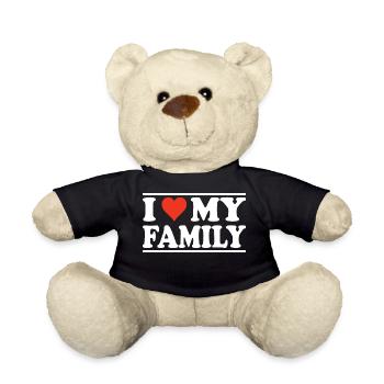 J’aime ma famille - design familial cool - Nounours - noir - Devant