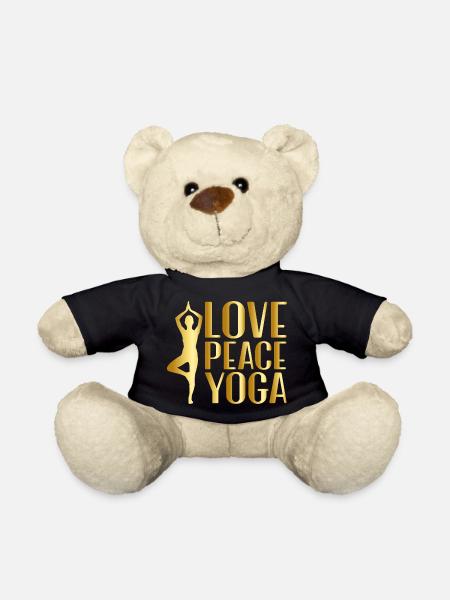 Yoga Pose Love Peace Yoga - Teddy Bear - black