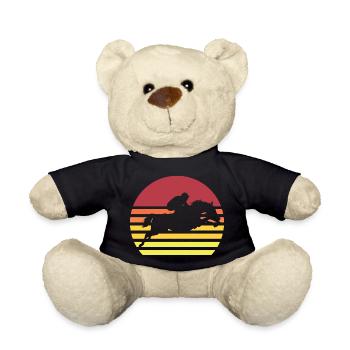 Lustiges Pferde Bild Reitpferd - Teddy - Schwarz - Vorne