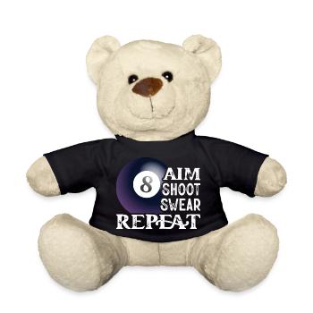 Aim Shoot Swear Repeat Billiard Player PoolBillard - Teddy - Schwarz - Vorne
