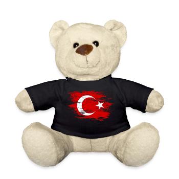 Turkey flag used - Teddy Bear - black - Front