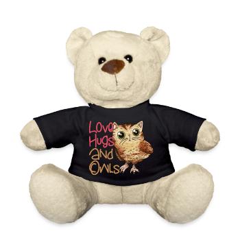 Amour, câlins et hiboux oiseau nocturne oiseau nocturne - Nounours - noir - Devant