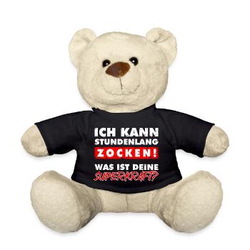 Ich kann stundenlang zocken - Deine Superkraft? - Teddy - Schwarz - Vorne