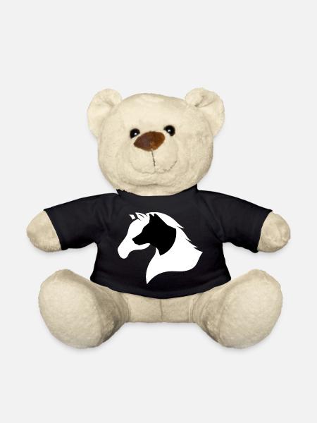 Silhouette de cheval majestueux avec tête de chien - Nounours - noir