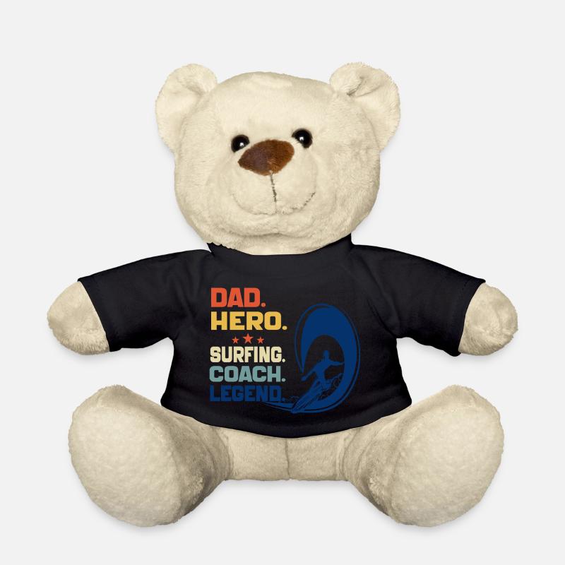 Papa Held Surf Coach Legende Lustig Surfen Papa - Teddy - Schwarz
