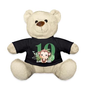 10th Birthday Monkey Safari - Teddy Bear - black - Front