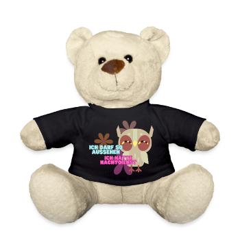 Pflegekraft Nachtdienst, Nachteule - Teddy - Schwarz - Vorne